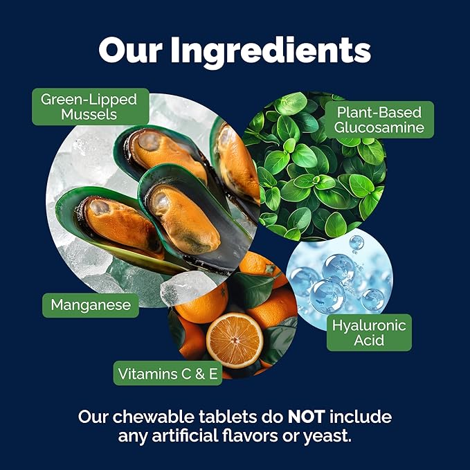 YuMOVE Hip & Joint Supplement for Dogs with Glucosamine, Hyaluronic Acid, Green Lipped Mussel & Omega 3 Joint Supplement - Regular or Advanced Strength (60ct, Chewable Tablets)