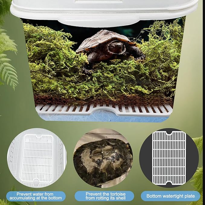 Winter Tortoise Habitat Kit,Turtle Tank Accessories,Turtle Tank Accessories,Snake Hide,Small Animals Hide with Hygrometer Thermometer,Apply to Frogs,Snakes,Lizards,Tortoise.