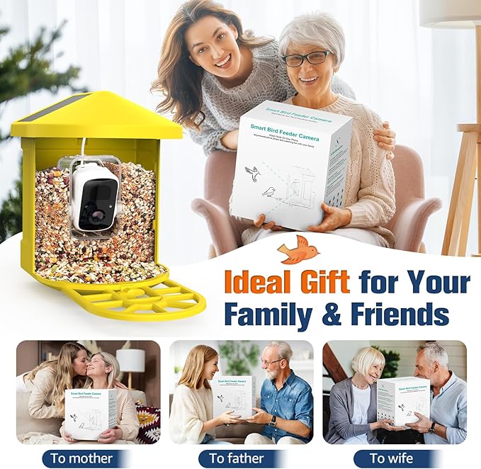 PeckCam® Bird Feeder with Camera with AI Identify 10000+ Birds Species, 3 Solar Panels, 2K Live View, Instant Arrival Alerts, Smart Bird House with Cam, Gift for Bird Lovers