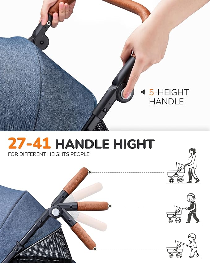 Dog Stroller for Large & Medium Dogs (20–132 lbs), Pet Stroller for 2 Small Dogs, Extra Large Heavy Duty, Foldable & Ventilated, Pink or Navy