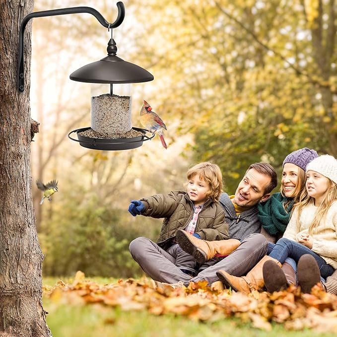 Durable Plant Hangers Brackets: 2 Pack 12 Inch Outdoor Metal Hanging Plant Brackets - Rustproof Wall Hooks for Hanging Flower Basket Bird Feeders Wind Chimes and Lanterns