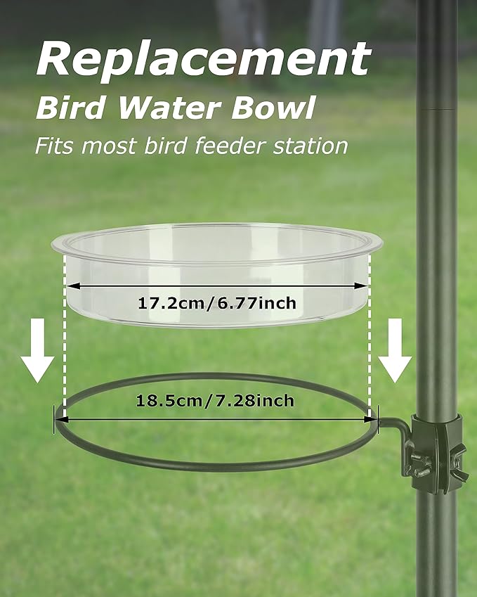 iBorn Plastic Bird Bath Bowl for Outside on Ground,Bird Water Dish Repalcement,Indoor/Outdoor Ground Bowl 6.78inch,2 Pack