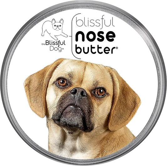 The Blissful Dog Puggle Nose Butter for Dry, Cracked Skin, Lick-Safe Dog Nose Balm with Moisturizing Shea Butter, Almond, Olive, and Essential Oils, Pet Supplies, Uncented, 2 oz.