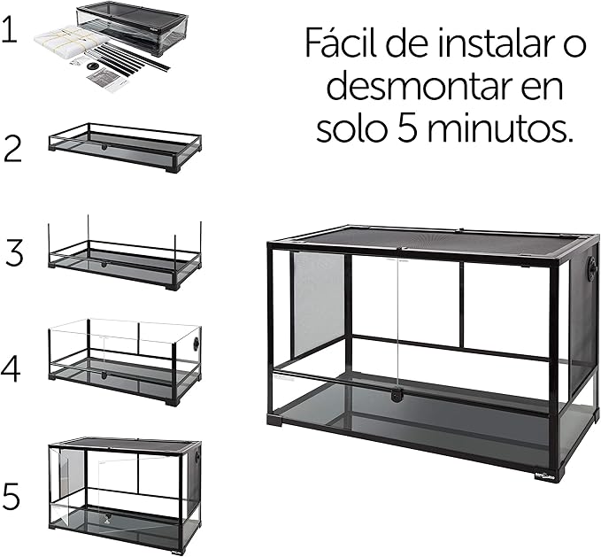 REPTI Zoo 67 Gallon Reptile Glass Terrarium, Double Hinge Door Reptile Tank, Side/TOP Screens Ventilation Reptile Terrarium Reptile Enclosure, 36" x 18" x 24" Gecko Tank (Knock-Down) (RK0120N)