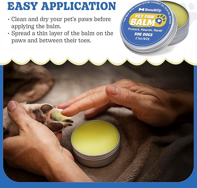 BoneItUp Natural Pet Paw Balm for Dogs, 30g – Soothing Moisture for Dry, Cracked Pads – Paw Butter for Dogs with Beeswax, Mango Butter, Coconut & Olive Oil – Safe & Gentle Dog Palm Balm