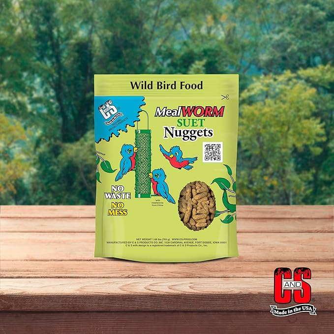 C&S Mealworm Suet Nuggets, for Wild Birds, 27 Ounces
