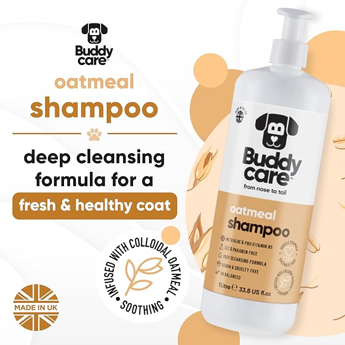 Oatmeal Dog Shampoo for Smelly Dogs (33.8oz) - Hypoallergenic & Itch Relief Formula, Gentle on Sensitive Skin, Includes Dog Shampoo and Conditioner - Essential Dog Grooming Supplies