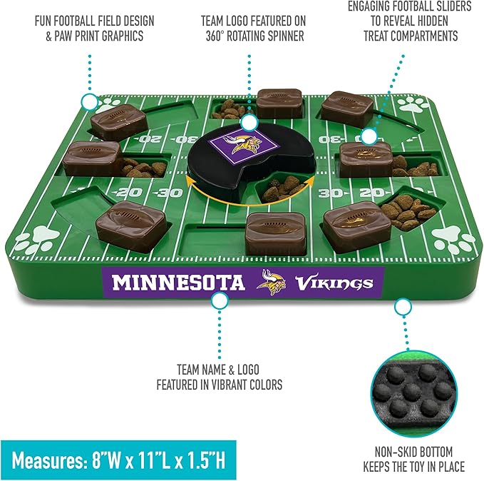 Pets First NFL Minnesota Vikings Puzzle Toy, Puzzle Treat Dog Toy, Interactive Dog Treat Toy, Dog Puzzle