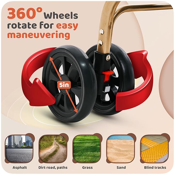 Pet Stroller for Small Medium Dogs & Cats – 2-in-1 Detachable Carrier, Zipperless Entry, Lightweight Folding Travel Stroller with Storage Basket, Cup Holder, Black