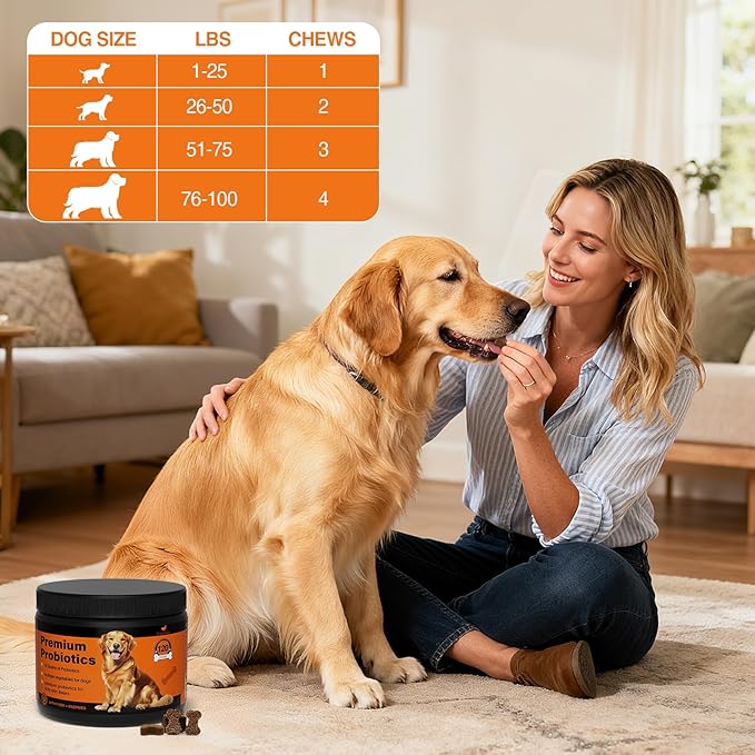 Premium Probiotics for Dogs with Digestive Enzymes & Fiber | Duck Flavor Soft Chews for Itchy Skin, Ear Health, Gut & Immune Support (Duck)