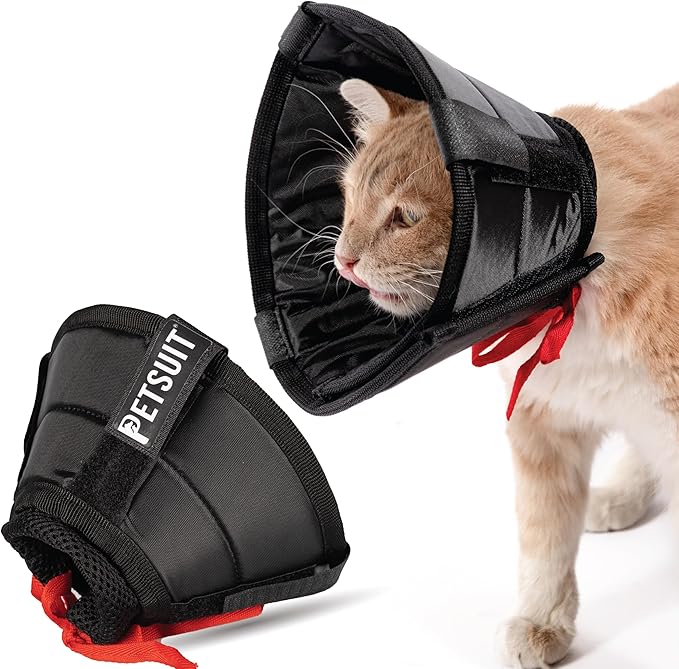 Cat Cone Collar - Soft Adjustable Cat Elizabethan Healing Collar – Lightweight Wound‑Protection Neck Cone for Licking/Biting Prevention, Fits Neck 6.5″–10.5″, Ideal Post‑Surgery & Injury Care