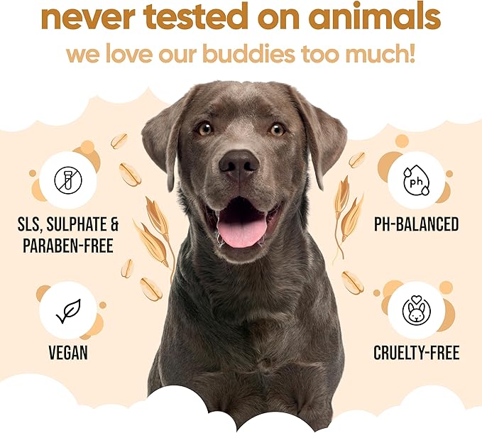 Oatmeal Dog Shampoo by Buddycare | Shampoo for Dogs with Irritated Skin | Relieving and Rehydrating | with Aloe Vera and Pro Vitamin B5 (50.72oz)