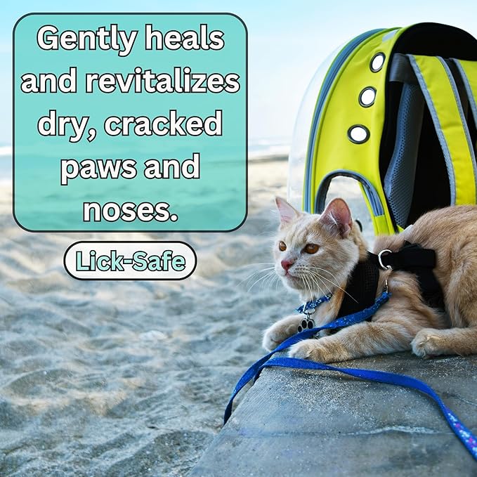 Lick-Safe Organic Paw & Nose Balm for Dogs, Cats – All-Natural, Vegan, Hypoallergenic – Heals, Protects & Restores Dry, Cracked Paws, Snouts & Elbows – Aloe, Avocado Oil, Beeswax 1.75 oz - (2 Pack)