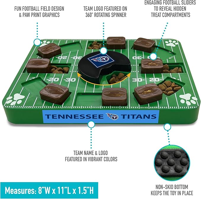 Pets First NFL Tennessee Titans Puzzle Toy - Interactive Dog Treat Puzzle