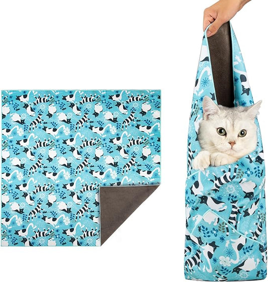 35.4" Cat Grooming Wrap, Cat Wrap for Cutting Nails, Anti-Scratch, Anti-Escape Calming Packaging, Cat Swaddle Wrap for Adult Cats, XX-Large