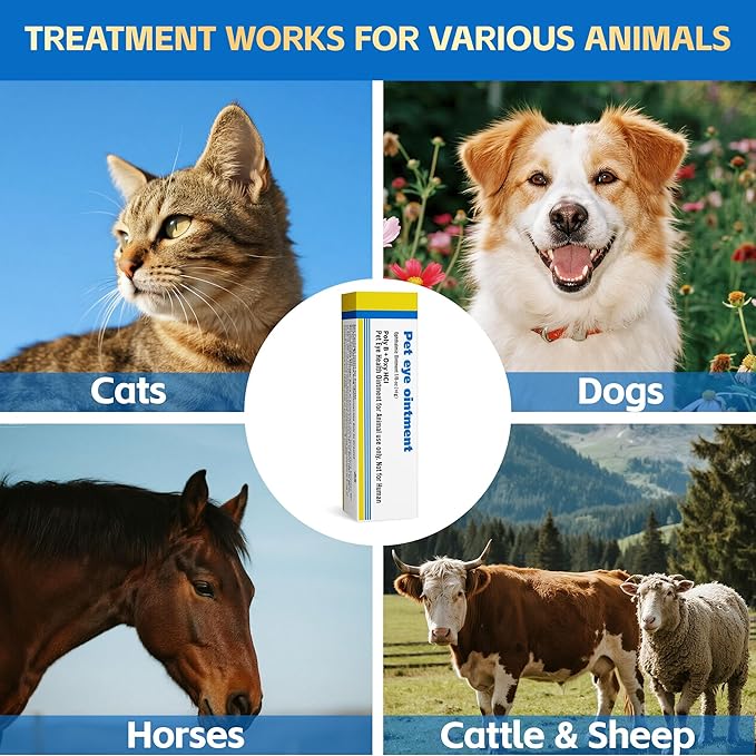 Pet Eye Health for Dogs, Cats, Cattle, Sheep, Horses, Birds and Puppies, Kitten - 1 Tube 0.35 oz /10g