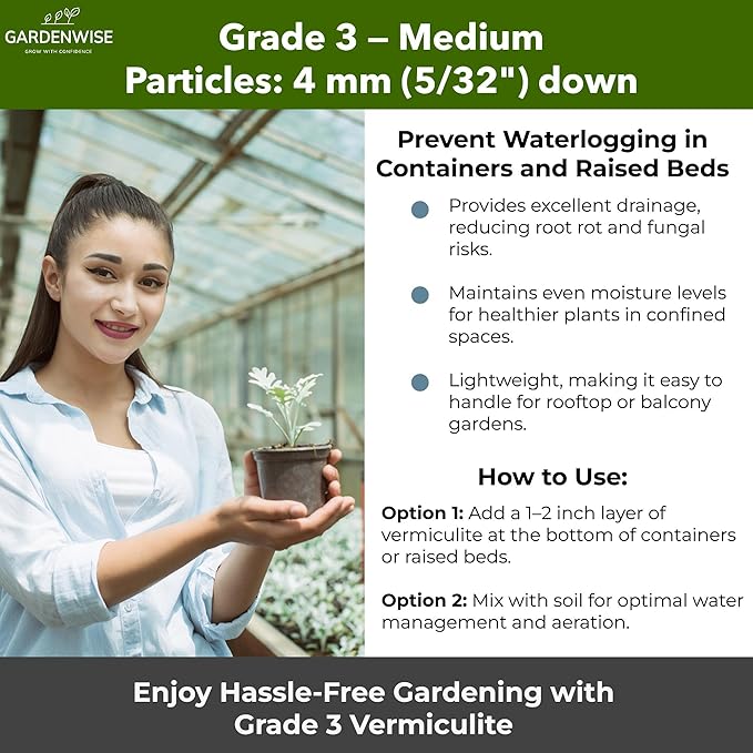 Organic Coarse Vermiculite for Indoor Gardening Plants and Mushrooms – Enhances Soil Aeration, Seed Germination, Rooting Cuttings – Small Packages and Bulk (Vermiculite Grade 3 – Medium, 20 quarts)