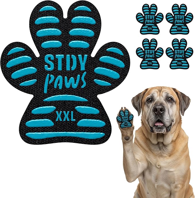 Anti-Slip Paw Grips - Non-Slip Dog Paw Traction Pads for Senior & Injured Dogs, Prevents Slipping on Hardwood & Tile Floors, Strong Adhesive, 24 Pcs (Sizes S-XXL) (XXL)
