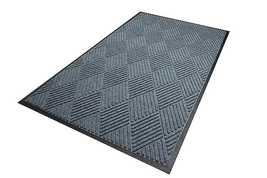 WaterHog Diamond | Commercial-Grade Entrance Mat with Rubber Border – Indoor/Outdoor and Quick Drying Door Mat (Bluestone, 6' x 8.4')