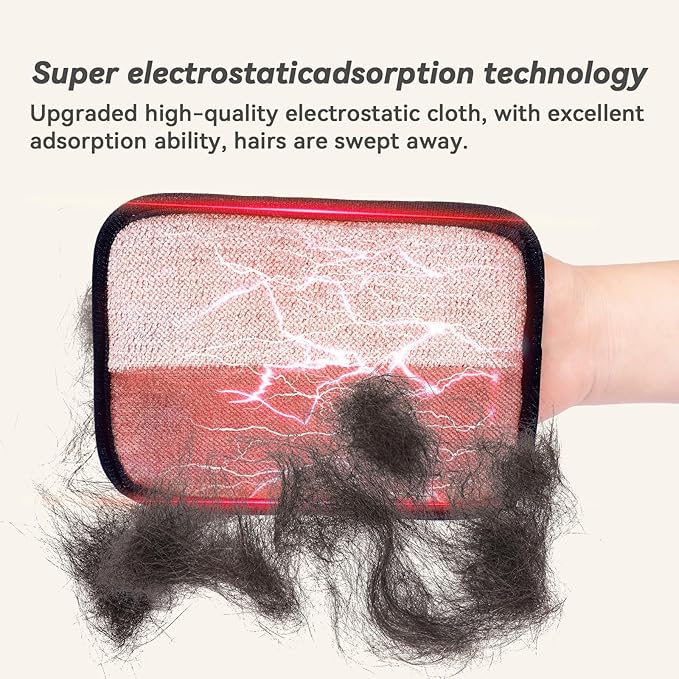 Pet Grooming Kit – Deshedding Glove & Dematting Comb for Dogs & Cats, Removes Loose Hair, Mats, Tangles & Fleas, Multi‑Surface Hair Remover for Clothing, Furniture, Carpets & Bedding