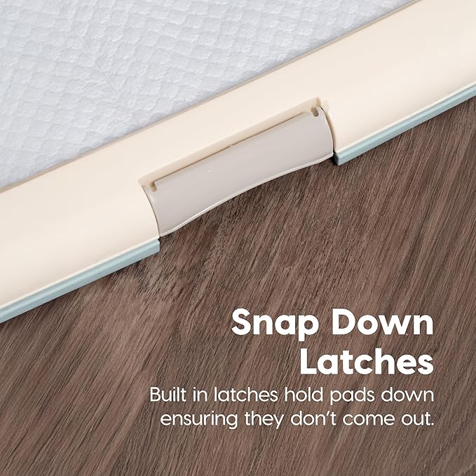 IRIS USA Pee Pad Holder - For Small Sized Dog and Puppy Pee Pads, Secured Latches, Non-Skid Feet, High Polish Finish for Easy Cleaning, Leak Protection, Fits 17"x23" Pad, Blue