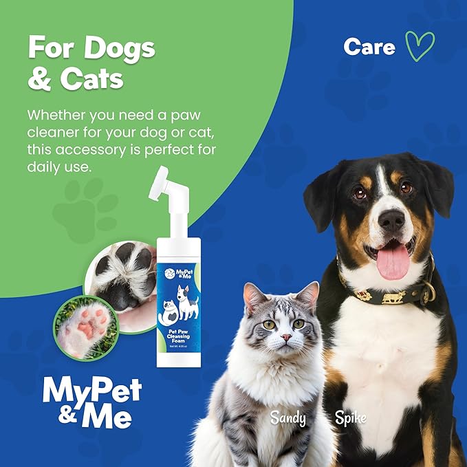 My Pet & Me Dog Paw Cleaner - Foaming Cleanser for Easy Paw Cleaning - No-Rinse Dog Paw Washer - Gentle Foot Cleaner for Dogs - Paw Wash for Small & Large Dogs - 4.05 oz