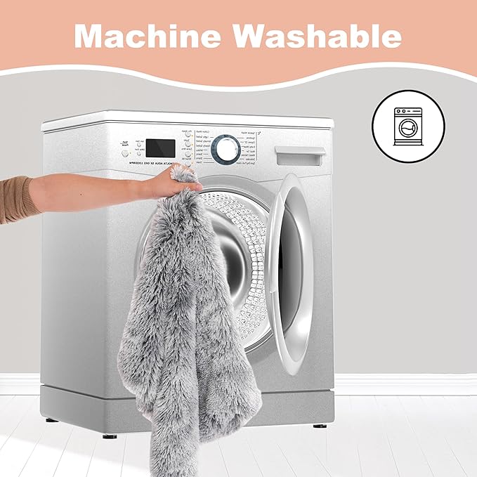 Bedfolks Waterproof Crate Bed, Plush Dog & Cat Bed with Removable Washable Cover, Faux Fur Kennel Pad, 23"x18", Dark Grey