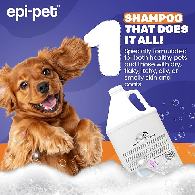 Puppy Safe 6in1 Pet Shampoo, Shampoo for Dogs with Deshedding Coat, Dry Itchy Skin, Hypoallergenic and Sensitive Skin, Scented Vanilla and Lavender (1 Gallon (Pack of 4), 1 Gallon (128 Fl oz))