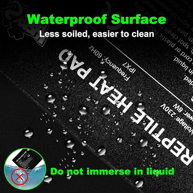 LUCKY HERP Reptile Heat Pad 8x18 Inch 24w, Under Tank Terrarium Heating Pad with Adjust Knob, Reptile Heat Mat for Turtle, Lizard, Hermit Crab, Frog, Snake