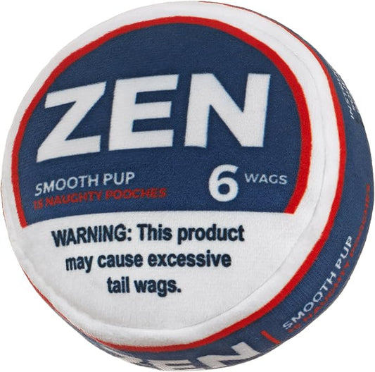 Zen Pupper Deckies Parody Dog Toy - Plush Squeaky and Crinkle Funny Dog Toy (Smooth Pup)