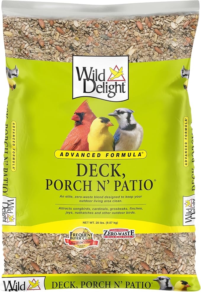 Wild Delight Deck, Porch N' Patio No Waste Bird Food, 20 lb-(374200),Tan