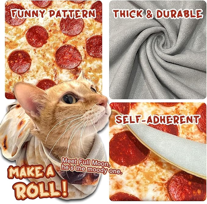 Ohjijinn Cat Wrap for Cutting Nails, Tortilla Blanket Pet Supplies Cat Washing Bag, Burrito Blanket Cat Restraint for Nail Clipping, Multifunctional Pet Tool Gifts for Cat Lovers