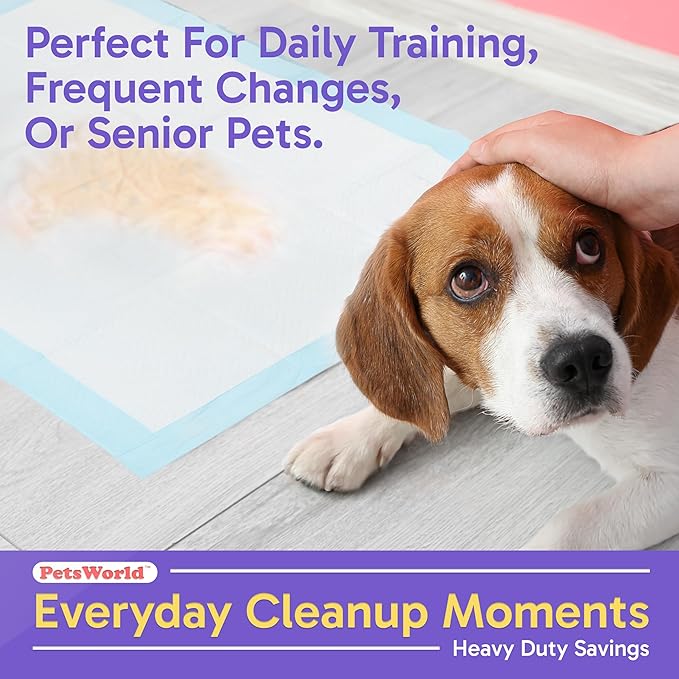 PETSWORLD Puppy Pads, 23x36 Inch, 600 Count - Puppy Pee Pads for Dogs, Tear Resistant, Economy Value, Super-Absorbent Polymer Gel Core, Perfect for Puppies, Smaller Dogs