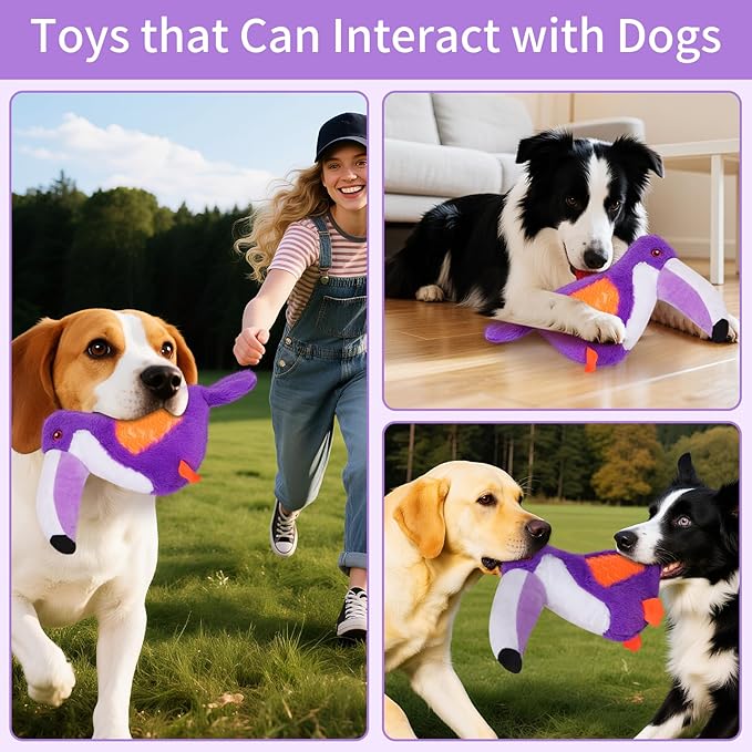 Dog Toys Plush,Squeaky Dog Toys,Cute Tantou Plush Toy for Small Dogs,Soft Stuffed Interactive Chew Toys to Keep Them Busy(Purple)