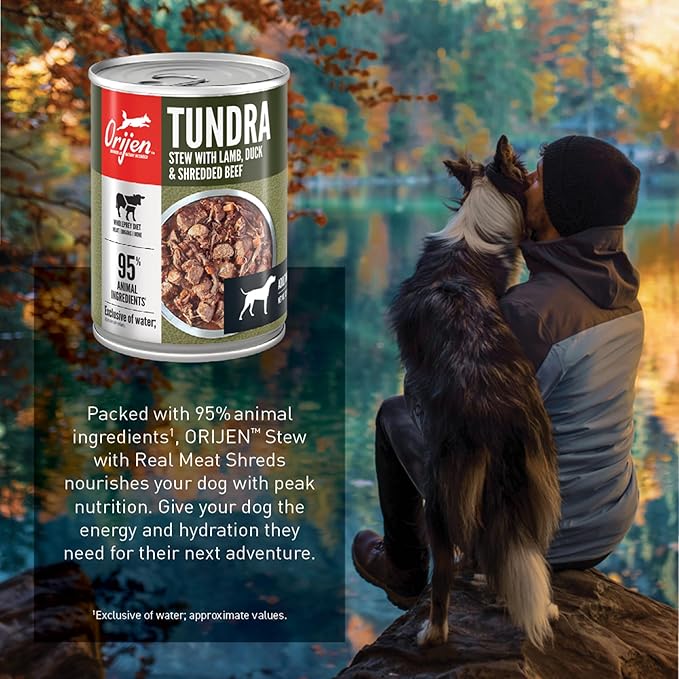 ORIJEN Real Meat Shreds, Grain-Free, Tundra Stew, Premium Wet Dog Food