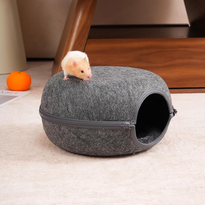 Guinea Pig Hideout, Double Function Guinea Pig Bed with 2 Soft Cushions, Small Animal Cage Accessories for Guinea Pigs, Hamsters, Hedgehogs, and Ferrets