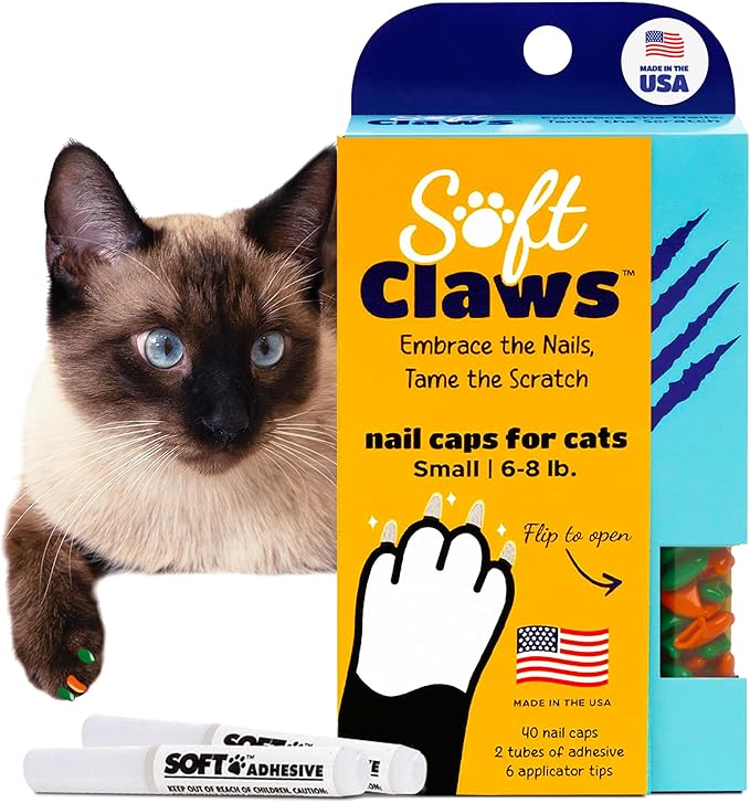 Soft Claws Cat Small Green and Orange