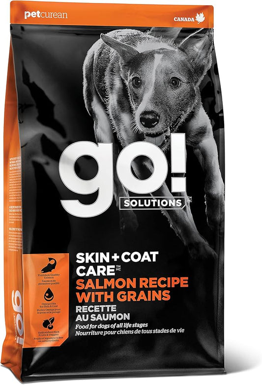 Go! Solutions Skin + Coat Care, Dry Dog Food, Salmon Recipe with Grains, 12 lb Bag
