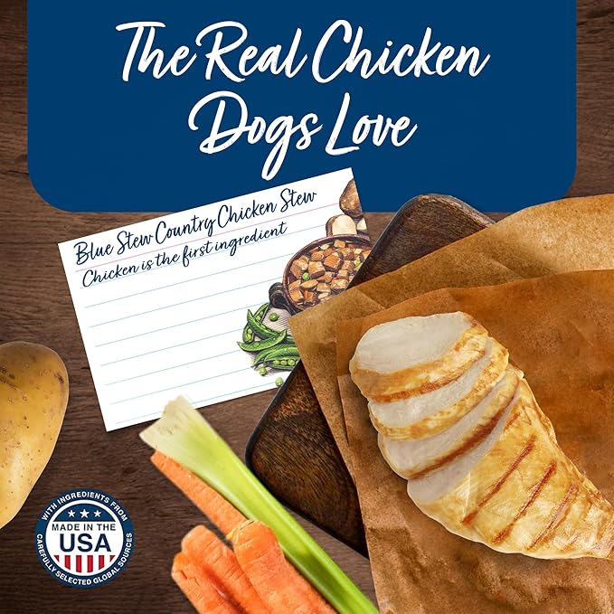 Blue Buffalo Blue's Stew Grain Free Natural Adult Wet Dog Food, Chicken Stew 12.5 oz cans (Pack of 12)