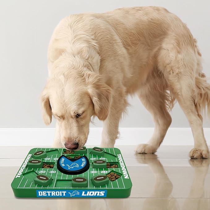 Pets First NFL Detroit Lions Large Puzzle Toy, Dog Puzzle Treat Toy, New Large Size, Interactive Dog Treat Toy, Dog Slow Feeding Toy
