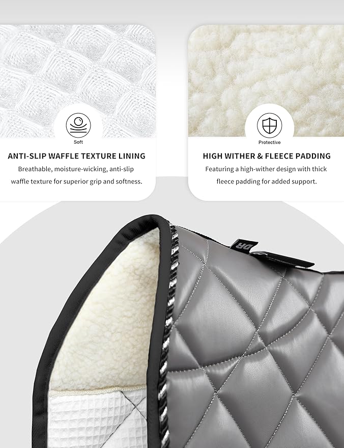 Harrison Howard Dressage Saddle Pad High-Performance Leather Saddle Pad for Horse Riding with Excellent Shock Absorption