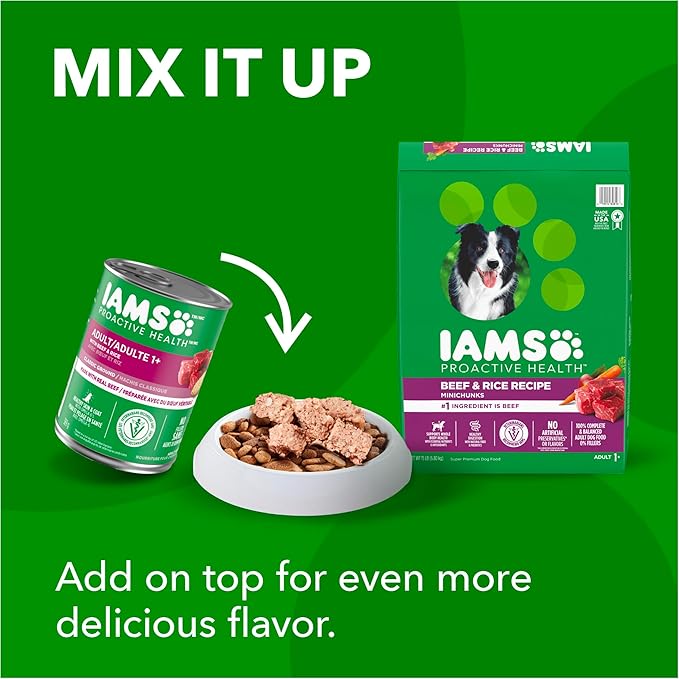 IAMS Proactive Health Adult Dry Dog Food Beef and Rice Recipe, 7 lb. Bag