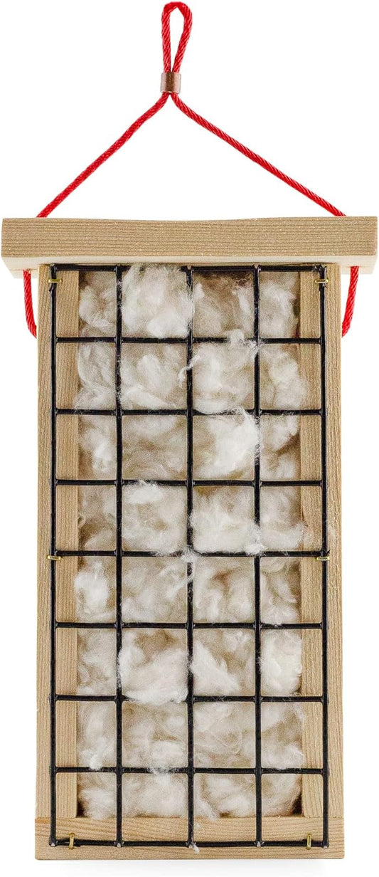 Wooden Bird Nest Material Holder; Rustic Handmade Bird Nest Material Dispenser