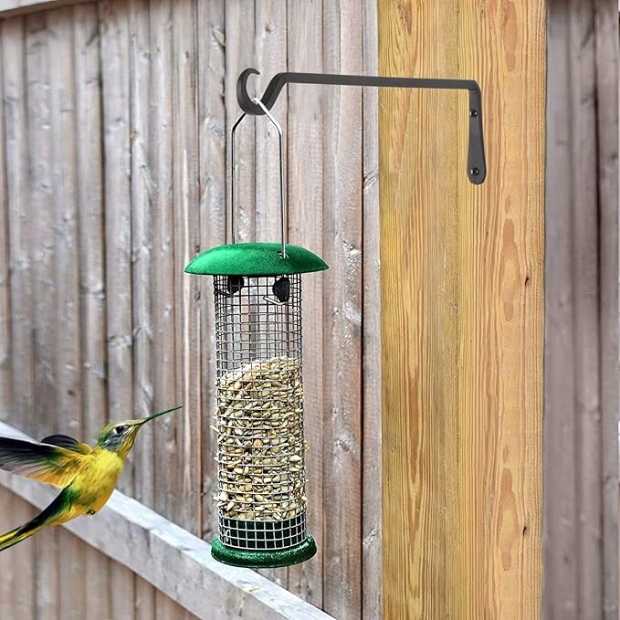 12" Plant Hangers 8-Pack - Heavy Duty Rust-Resistant Steel Hooks for Bird Feeders, Indoor/Outdoor Plants & Wall Decor, Black