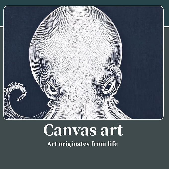 Octopus Wall Decor, Octopus Canvas Wall Art, Ocean Wall Decor,Sea Animal Canvas to Paint for Bathroom, Living Room, Bedroom (24" x 36" x 3 pcs)