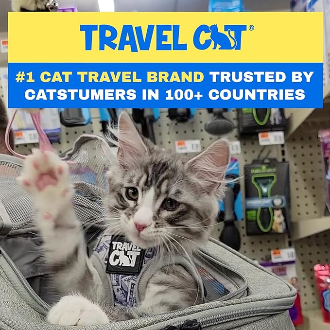 Travel Cat Harness and Leash Set - Adjustable Fit Mesh Cat Harness and Reflective Strap - Comfort Walking Vest for Kitten for Outdoor Walking, Hiking (Extra Small, Cashcat)