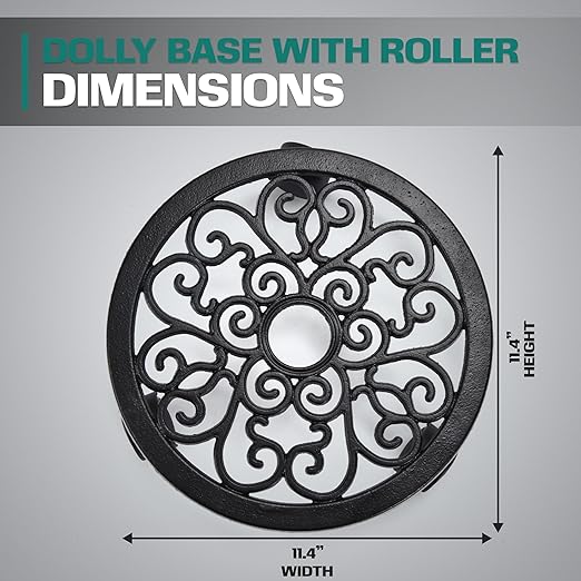 2WAYZ Plant Stand with Wheels - Heavy-Duty Rolling Plant Caddy - Dolly Base with Roller for Large Potted Plants and Flower Pot - Ideal for Indoor and Outdoor Planters - Set of 1 - Black