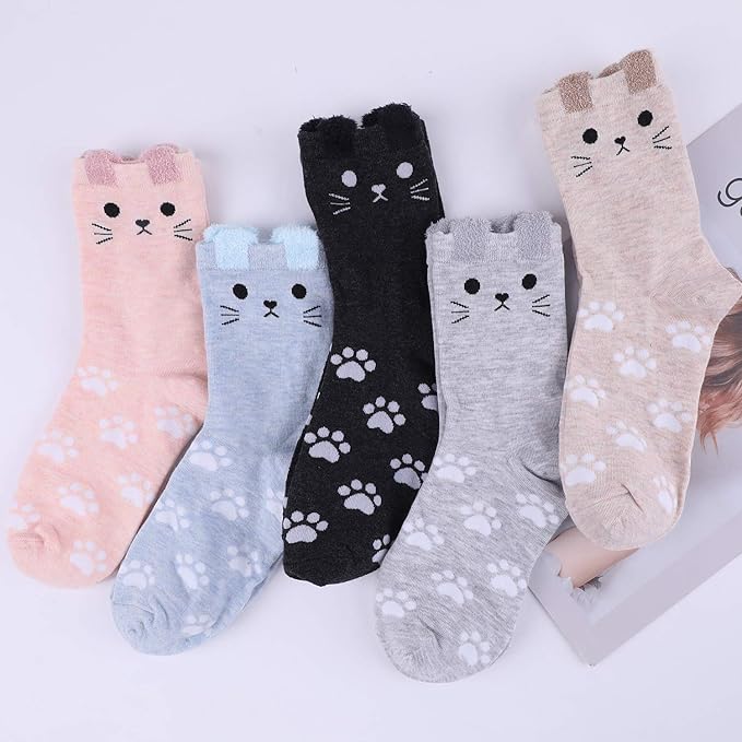 Jeasona Women's Cat Socks Cat Gifts Cute Animal Socks Dog Owl Gifts for Women