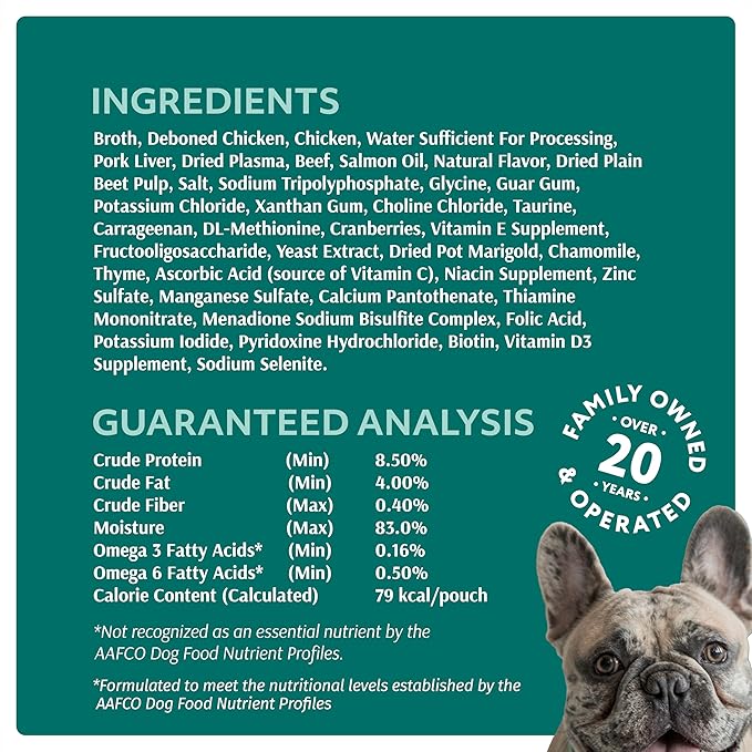 Optimeal Wet Dog Food Pouches - Puppy Grain Free Chicken & Beef Recipe, High Protein, Tender Morsels in Savory Sauce, Made with Natural Ingredients for Puppies, Premium Nutrition - 3 oz, Pack of 12