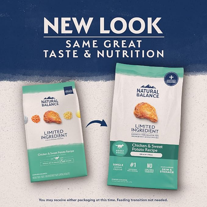 Natural Balance Limited Ingredient Adult Grain-Free Dry Dog Food, Chicken & Sweet Potato Recipe, 24 Pound (Pack of 1)